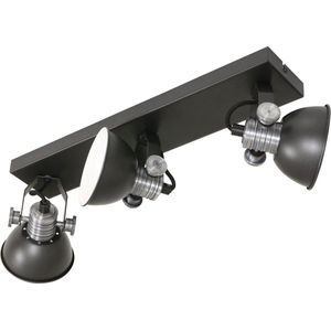 Steinhauer Brooklyn - Wandlamp Industrieel - Zwart - H:16cm  - GU10 - Voor Binnen - Metaal - Wandlampen - Slaapkamer - Woonkamer