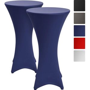 Statafelhoes Stella Ø 80 cm statafelrok voor statafel – feest decoratie geschikt voor horeca – feestversiering stretch voor elk tafel – set van 2 blauw