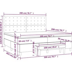 vidaXL - Boxspring - met - matras - stof - taupe - 200x200 - cm