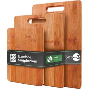 Bird massieve bamboe snijplanken set van 3-33x22 / 28x22 / 15x22cm - Houten keuken snijplank - Houten antibacteriële snijplank