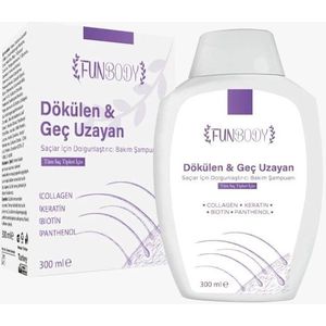 Funbody - Anti-Haaruitval Shampoo Met Collagen, Biotine en Keratine, Voor Langzaam Groeiend Haar - Dun, Breekbaar Haar, Snelle Groei, Volume & Glans - 300 ml