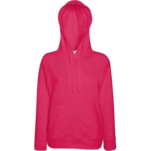 Fruit Of The Loom Dames Fitted lichtgewicht Sweatshirt Met Capuchon / Hoodie (240 GSM) (Fuchsia)