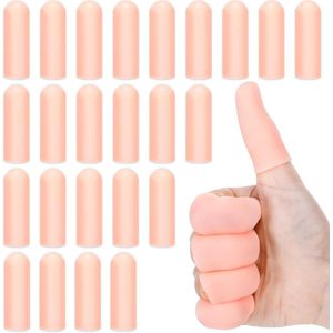 Allecto plus - Beige siliconen vingerbeschermers - Herbruikbare vingerhoezen voor bescherming en comfort - 24 stuks