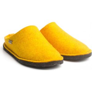 Haflinger Flair Soft open pantoffel - Mais Geel - 38 - Vilt, Uitneembare zool