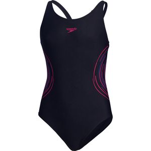 Speedo Placement Muscleback Marine/Roze Sportbadpak - Maat 140