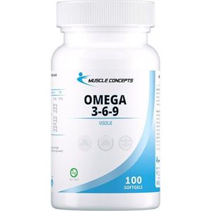 Omega 3-6-9 - Alle Omega onverzadigde vetzuren - Visolie - 100 softgels | Muscle Concepts