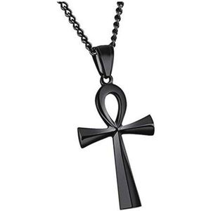 Eenvoudige Vintage Egyptische Ankh Kruis Hanger Ketting voor Mannen