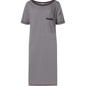 Lunatex - dames nachthemd korte mouw 224150 met boothals - navy - maat M