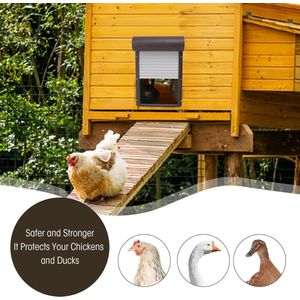 Automatic chicken door, electric chicken coop - s avonds en 's ochtends vertraagde opening, volledig aluminium deuren, kippendeur