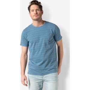 Twinlife Heren indigo stripe - T-Shirts - Luchtig - Vochtabsorberend - Blauw - S