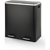 O'DADDY Prullenbak Afvalscheiding - Vuilnisbak 60L - (2x 30L) -59x65x32 - Zw