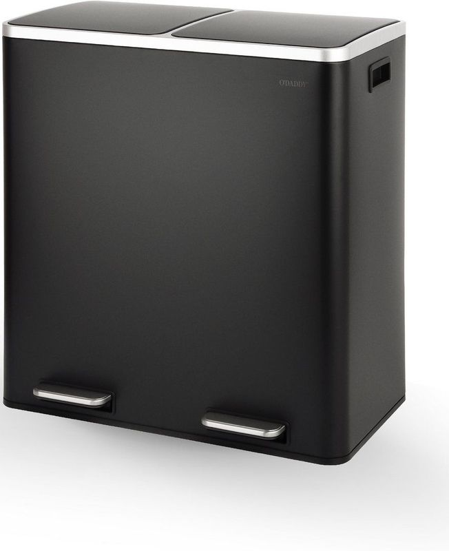 O'DADDY Prullenbak Afvalscheiding - Vuilnisbak 60L - (2x 30L) -59x65x32 - Zw