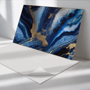 Wallfluent Vinyl Wandpaneel - Abstract golvend patroon Zelfklevende Wandbekleding - 100 cm x 50 cm - Marine Vinyl Wandpaneel - 1 stuk - Rechthoekig Wandbekleding Vinyl - Abstractie Wandpaneel - Wandpaneel PVC - Wandpaneel Keuken en Badkamer