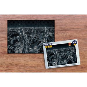 Puzzel Zwart-wit foto van het stadslandschap van het Colombiaanse Bogota - Legpuzzel - Puzzel 500 stukjes