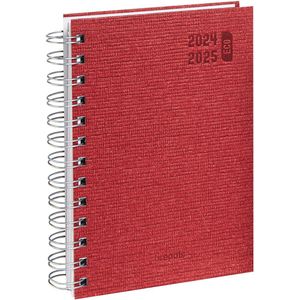 Brepols agenda 2024-2025 - ECO DECO - Wire-O - Dagoverzicht - Rood - 11.5 x 16.9 cm