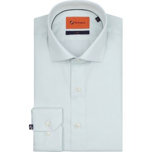 Suitable - Overhemd Twill Groen - Heren - Maat 39 - Slim-fit