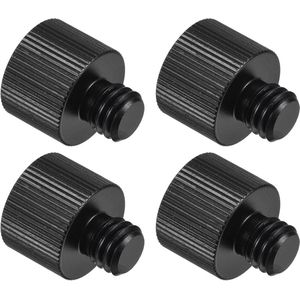 Allecto plus - Adapter voor microfoonstandaard, 3/8-16 mannelijk naar 5/8-27 vrouwelijk, zwart, 4 stuks, camera accessoire.