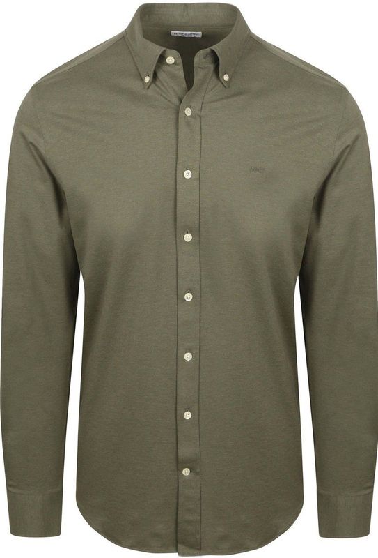 McGregor - Overhemd Piqué Stretch - Groen - Regular-fit - Katoen