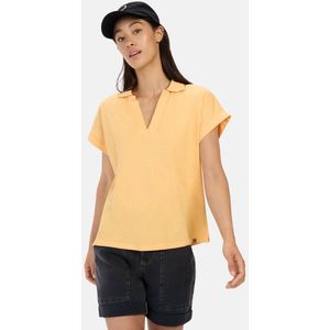 camel active T-shirt met polokraag - Maat womenswear-L - Oranje