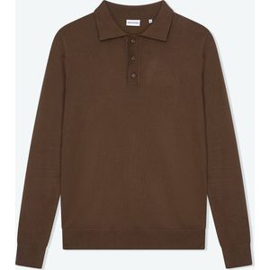 Solution Clothing Ralf - Casual Poloshirt - Regular Fit - Lange Mouwen - Volwassenen - Heren - Mannen - Bruin - M