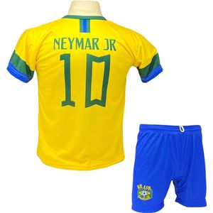 Neymar Brazilië Thuis Tenue | Voetbalshirt + Broek Set | EK/WK voetbaltenue - Maat: 128