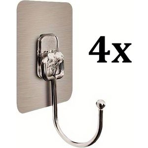 Zelfklevende Ophanghaken I Ophangsysteem I Zelfklevende Muur Hangers I Ophanghaakjes I Handdoekhaakjes I Keukenhaakjes I 4 Stuks I Goud