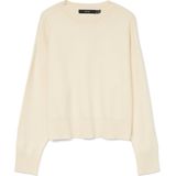 Vero Moda - Vmgold Art Ls O-neck Pullover - Beige - Gebreide Trui
