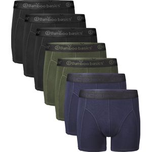 Comfortabel & Zijdezacht Bamboo Basics Rico - Bamboe Boxershorts Heren (Multipack 7 stuks) - Onderbroek - Ondergoed - Navy, Army & Zwart - L