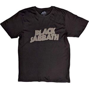 Black Sabbath - Wavy Logo Heren T-shirt - 2XL - Zwart