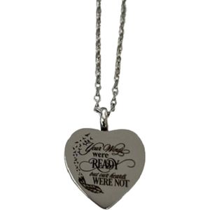 LBM Ashanger ketting zilver met tekst - Your wings were ready but our hearts were not