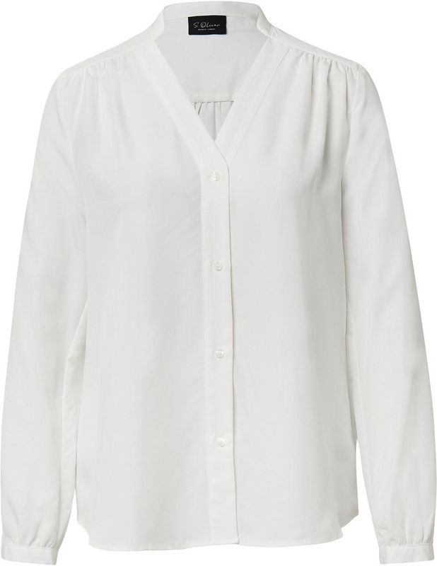 s.Oliver BLACK LABEL - Blouse - Crème - Lange Mouw - Normale Pasvorm