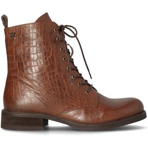 Lazamani - Nella Dames Veterboots Leer Brown - Maat 37