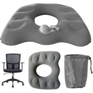 TRANKIELO® – Ergonomisch Orthopedisch Zitkussen – Opblaasbaar – Geschikt voor Aambeien en Stuitbeenpijn – Donutkussen voor Bureaustoel en Dagelijks Gebruik