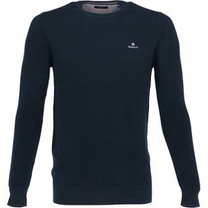 Gant Pullover Navy Ronde Hals Met Logo (8030521 - 433)