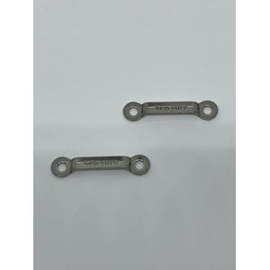 2x Rvs bandbeugel-Dekbeslag-Verandazeil-Bootkap-Buiskapbeslag.