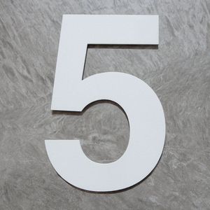 Logixbox - Huisnummer - 5 - NIET Boren, Maar Plakken - 3M Sticker - Hoogte: 12cm - Kleur: Wit - Type Wit/120/Bold/nr. 5