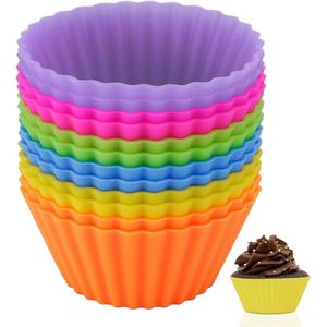 Muffinvorm silicone - 12 stuks - herbruikbare siliconen bakvormen - cupcake-vormen