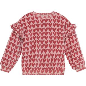 DAILY7 - Sweater Heart Print - Hoodie - Roze