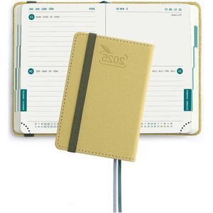 Mini-Agenda 2025 - Weekplanner - Zakformaat - Mostaza - PU-Leer - A7