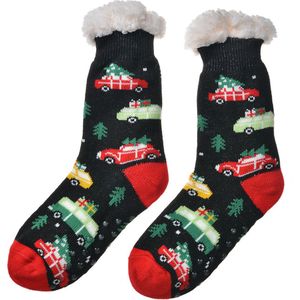 Clayre & Eef Kerstsokken one size Zwart Synthetisch Kerstman