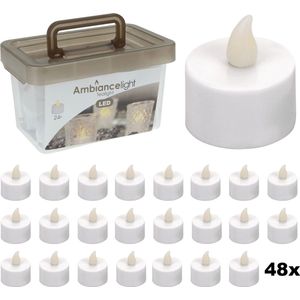 Set Theelichtjes LED - Box met 48 Stuks - INCLUSIEF Batterijen