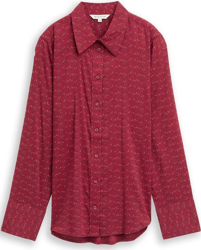 TOM TAILOR - Blouse - Rood - Klassieke Blouse - Lange Mouw