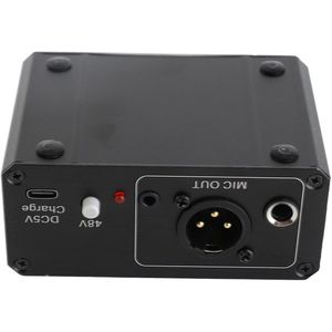 Selbro® Microfoonvoorversterker, stembuismicrofoonvoorversterker, hoge versterking, 48V fantoomvoeding, XLR-uitgang, microfoonvoorversterker voor dynamische en condensatormicrofoons, booster