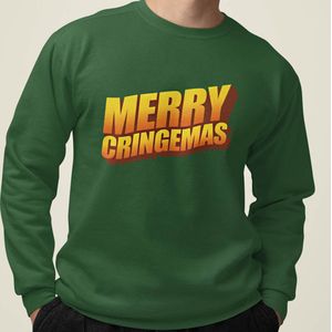 Foute Kerst Trui Groen Merry Cringemas XS