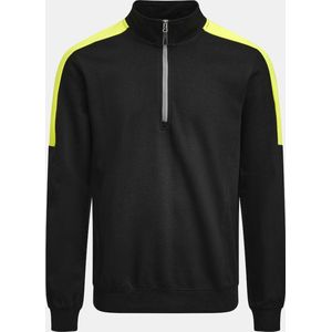 Jobman 5401 Halfzip Sweatshirt 65540120 - Zwart/HV Geel - M