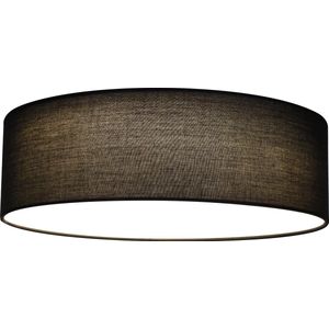 Navaris LED plafondlamp rond 22W Ø 40 cm - Stoffen plafonnière met warm wit licht - Ronde LED lamp - Donkergrijs