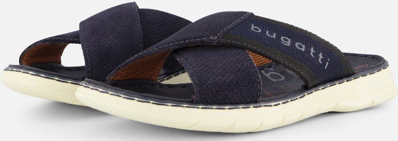 Bugatti leren heren slippers donkerblauw - Maat 41