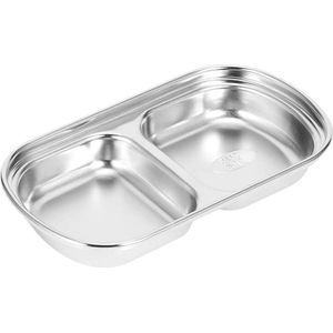 Multifunctionele roestvrijstalen sausschotel - Sausplaatschotel Kruidenschotel Snackplaat - Verdeeld voedsel - Dipping Bowl - Keuken Servies voor thuis keuken dineren .