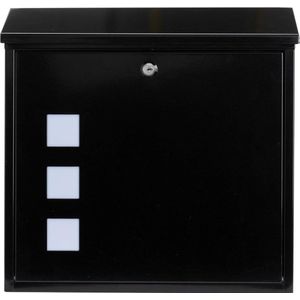 Aire Wandmontage Gegalvaniseerd Staal Afsluitbare Weerbestendige Postbox - Zwart - 37x36x11cm