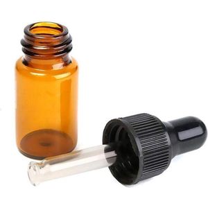Inovra - 6 stuks Mini Glazen Druppelflesjes voor Etherische Olie - Reis Parfum Flesjes met Pipetten - Cosmetica Containers